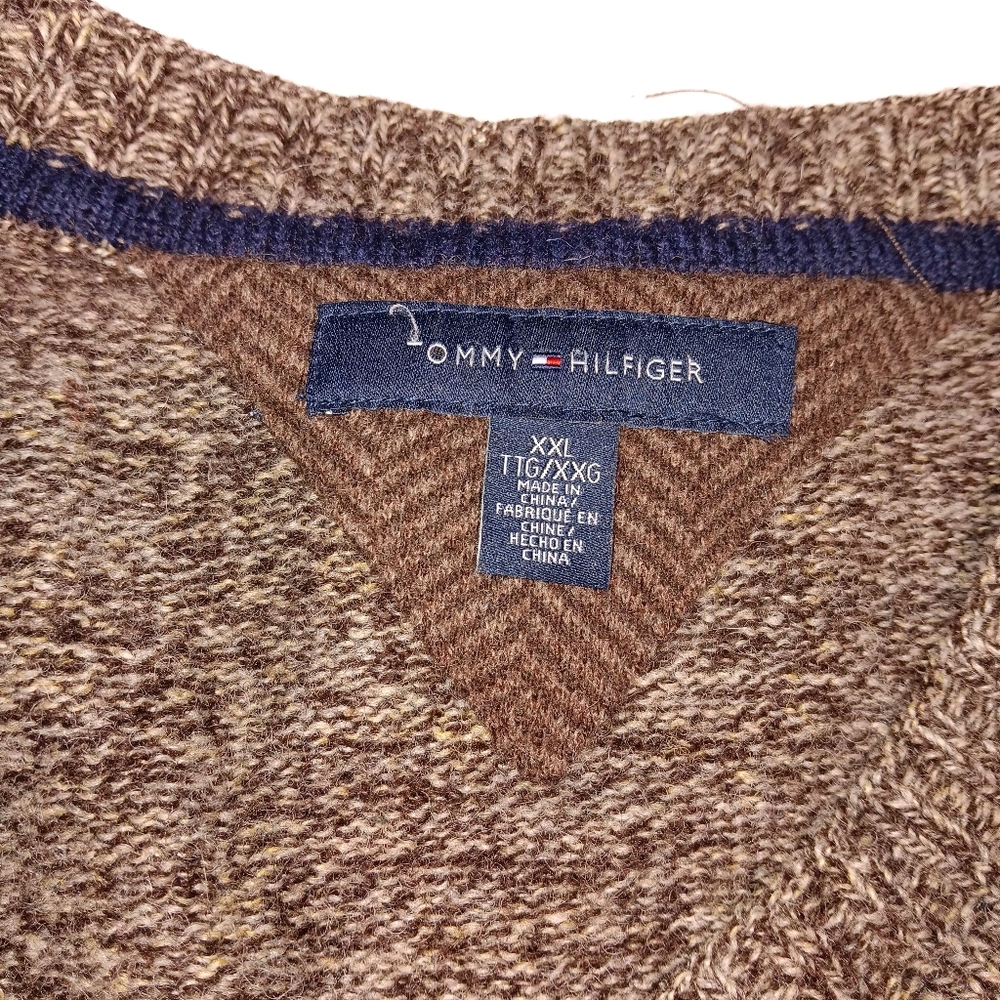 Mens vintage grandpa sweater vest 100%wool only one defect as pictured XXL - Picture 3 of 16